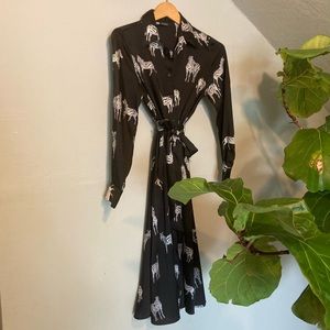 Zara Zebra Midi Shirt Dress